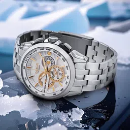 QORUM INDIA Kronos Men Bracelet Style Straps Analogue Chronograph Watch G105 Kronos-White-image-37