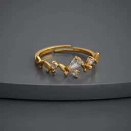 Kushal's Fashion Jewellery Gold-Plated Zircon Stone Studded Trendy Finger Ring image 1