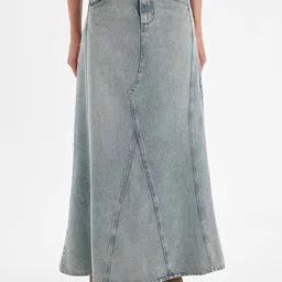 DeFacto Flared Denim Maxi Skirts image 5