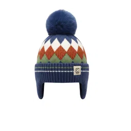 YOUSTYLO Unisex Kids Printed Woollen Beanie image 5