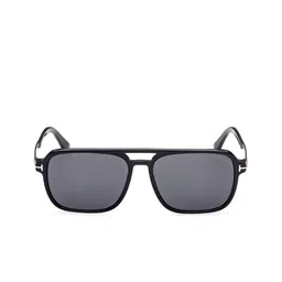 Tom Ford Men Grey Lens & Black Rectangle Sunglasses with image 5
