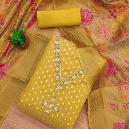LeeliPeeri Designer Embellished Unstitched Dress Material-picture-7