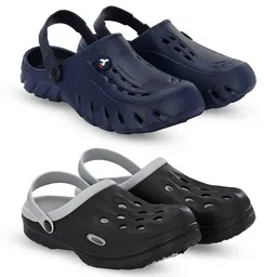 BIRDE Men Set Of 2 Self Design Clogs Flip Flops-picture-31