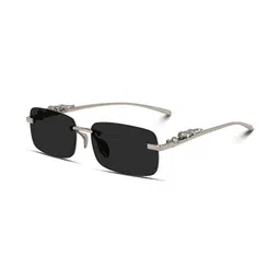 POKHINDA Unisex Black Lens & Black Square Sunglasses with image 3