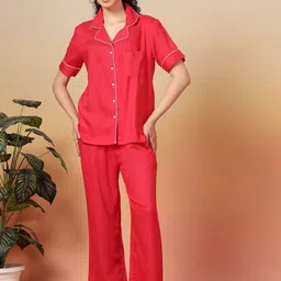 Unifringe Women Lapel Collar Night suit-image-15