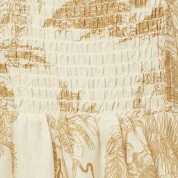 max Tropical Print Puff Sleeve A-Line Midi Dress image 3