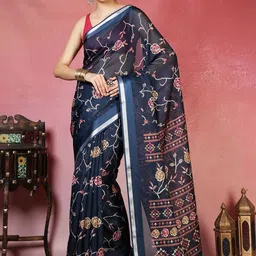 Meena Bazaar Floral Handloom Saree-picture-33