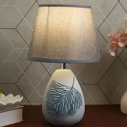 TAYHAA Grey Printed Ceramic Contemporary Frusturical Shaped Table Lamp-picture-16