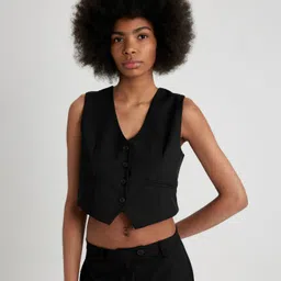 DeFacto Sleeveless Crop Waistcoat image 2