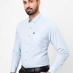 Cottonking Men Slim Fit Solid Button-Down Collar Pure Cotton Formal Shirt image 4