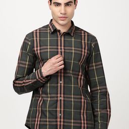 Indian Terrain Men Classic Slim Fit Tartan Checks Checked Casual Shirt-picture-41