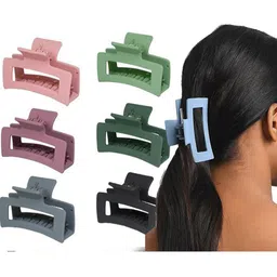 DailyObjects Girls Set of 6 Finished Matt Hair Clutchers Comb Shape Hair Acccessories Claw image 3