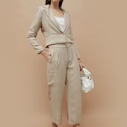 CODE by Lifestyle Women Lapel Collar Solid Casual Tailored Jacket image 2