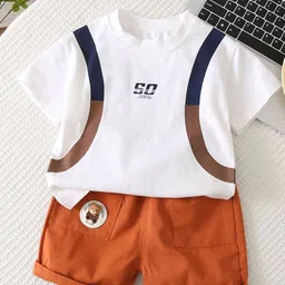 StyleCast x Revolte Boys Colourblocked Pure Cotton Round Neck T-shirt & Trousers-picture-53