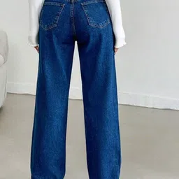 NUCOUTHS Women Super Wide Leg High-Rise Stretchable Jeans image 4