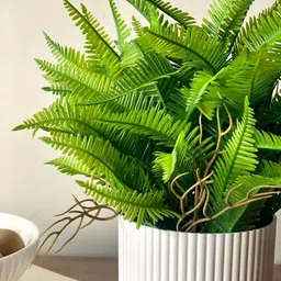 Mason Home Green 1 Pieces Artificial Lush Fern Plant With Pot image 2