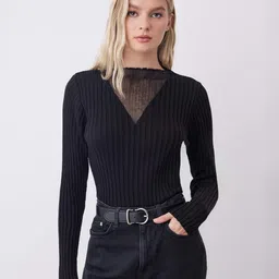 Trendyol Women Ribbed Round Neck Long Sleeves Pullover-picture-32