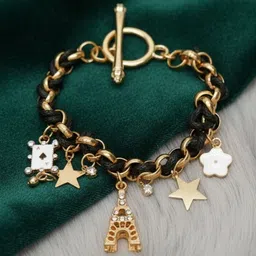 DressBerry Women Cubic Zirconia Gold-Plated Charm Bracelet-picture-27