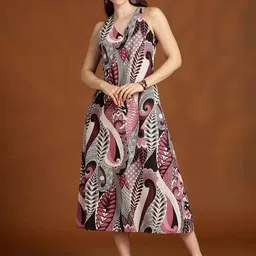 Anouk Abstract Printed A-Line Midi Dress-picture-40
