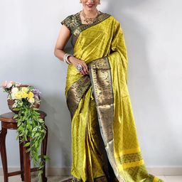 AMRUTKALA SAREES Ethnic Motifs Woven Design Zari Banarasi Saree-picture-44