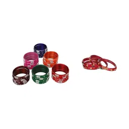 SOMIL Set Of 28 Stone Studded Bangle-picture-36