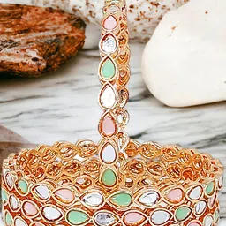CHRISHAN Set Of 4 Gold-Plated Stone-Studded Bangles-picture-16