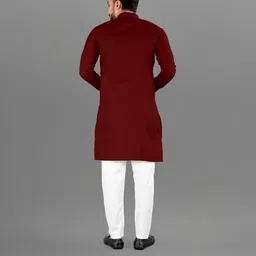 Attigo Maroon Cotton Blend Kurta Sets-picture-23