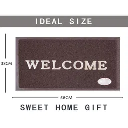 AAZEEM 4Pcs Grey & Brown Textured Anti-Skid Welcome Doormats image 2
