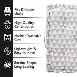 Kuber Industries Brown & Grey 2 Pieces Checked Cotton Chair Pads image 5
