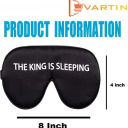 vartin The King Quotes Cartoon Eye Mask for Kids/Adults For Sleeping Yoga Travel Mask image 3