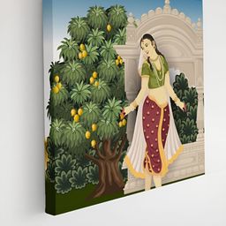Myntra Elegant Homes Green & Blue Indian Queen Canvas Wall Art-picture-32