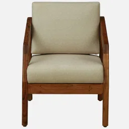 woodsworth from pepperfry Clingen Acacia Wood 1 Seater Sofa In Natural Finish image 5