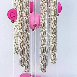 ripe india Wind Chime for Balcony with Good Sound Pink Heart with Pink Smiley Face for Positive Energy-Metal Aluminium Windchime image 4