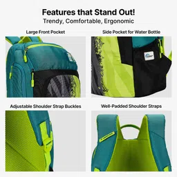 uppercase 33.088 L Backpack 04 School Backpack Black Teal image 2