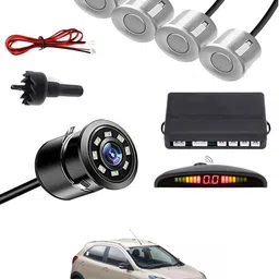 zplus Car Parking Sensors - Set of 4 with Reverse Parking Camera (Silver)-112 Safety of Passengers/Car One Alarm Kit-2135 Parking Sensor-picture-37