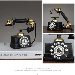 spiaty European Retro Telephone Decorative Showpiece-16 cm image 3
