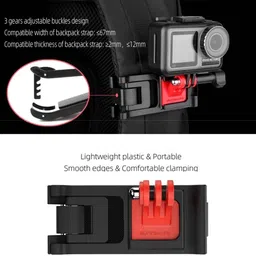Sunnylife Sports Camera Backpack Clamp Universal Adjustable Clips for Action Camera Camera Housing image 3