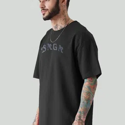 force Men Graphic Print Round Neck Polyester Black T-Shirt image 3