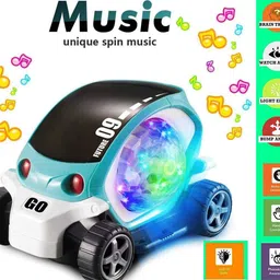 looknlvesports Hot Sale Musical Car Rotate 360 With Flashing Light & Music With Multicolor Lighting 3+ Years Learning |Educational |Stand Car image 2