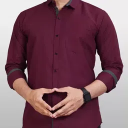 anand Men Regular Fit Solid Spread Collar Formal Shirt image 5
