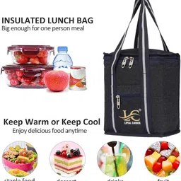 loyal choice Branded premium quality hand lunch bag for both men and women(JEANS 8L) Waterproof Lunch Bag image 4