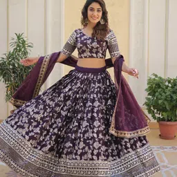 kedar fab Embroidered, Self Design Semi Stitched Lehenga Choli image 2