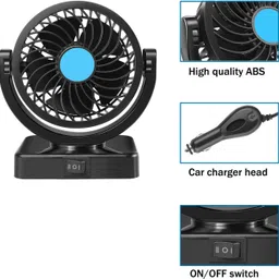 aanjul DOUBLE Car Fan 12v 360 Head 2 Speed Optimization For UNIVESAL CAR FF-27 Car Interior Fan image 5