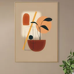 nestroots Brown & Peach-Coloured 1 Piece Canvas Abstract Wall Paintings-image-11