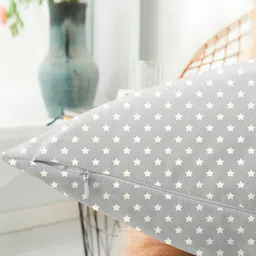 Aura Grey & White 2 Pieces Geometric Square Cushion Covers image 4