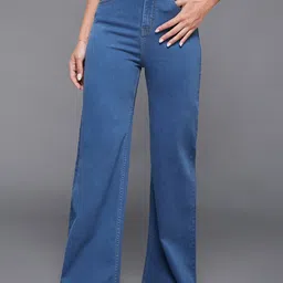 Miss Chase Women Wide Leg High-Rise Light Fade Stretchable Jeans-picture-34