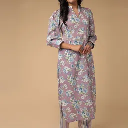 ZARI Floral Printed Pure Cotton Unstitched Dress Material-image-45