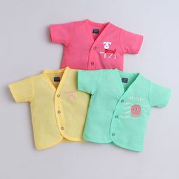 Polka Tots Kids Pack Of 3 Cotton Half Sleeves Jhabla-picture-38