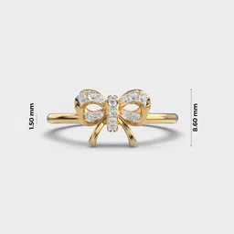Jewelbox 9Kt Yellow Gold Primsy Bow Diamond Ring-1.56g image 3