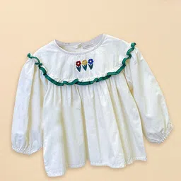 FOREVER FRIDAY Girls Embroidered Pure Cotton A-Line Top-picture-58
